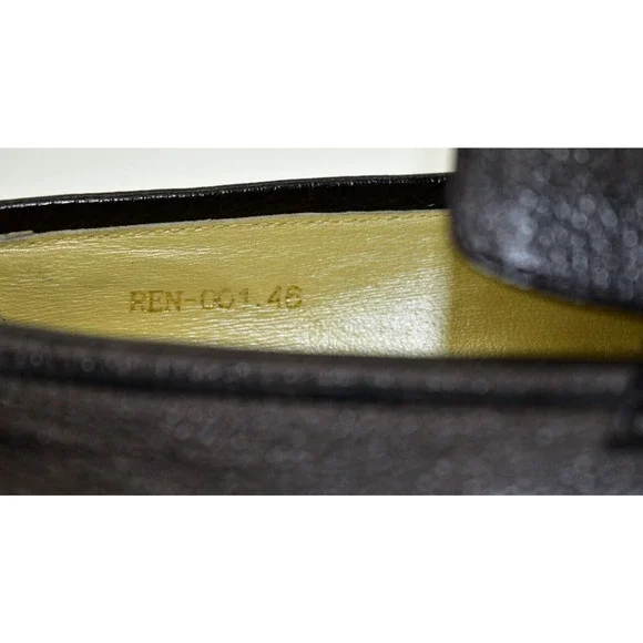 A8 Auth PAOLO IANTORNO Ren Brown Tumbled Leather Split Toe Loafer Shoes Size 46 - Picture 6 of 6